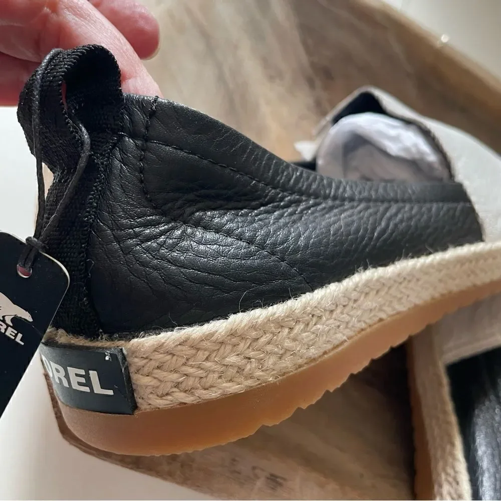 NWT Sorel Ella Leather Slip On Espadrilles Shoes